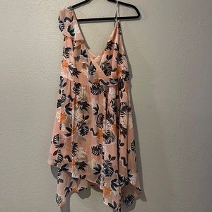 Pink midi floral dress